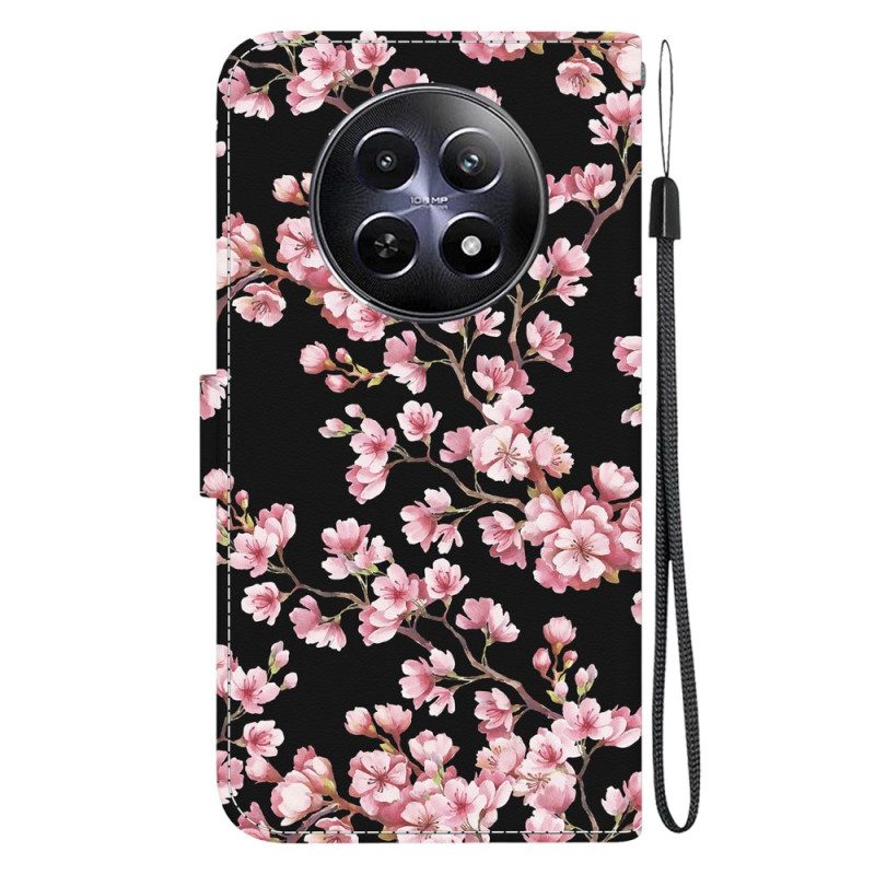 Bescherming Hoesje Realme 12 / 12x 5g Pruimenbloesems Met Riempje