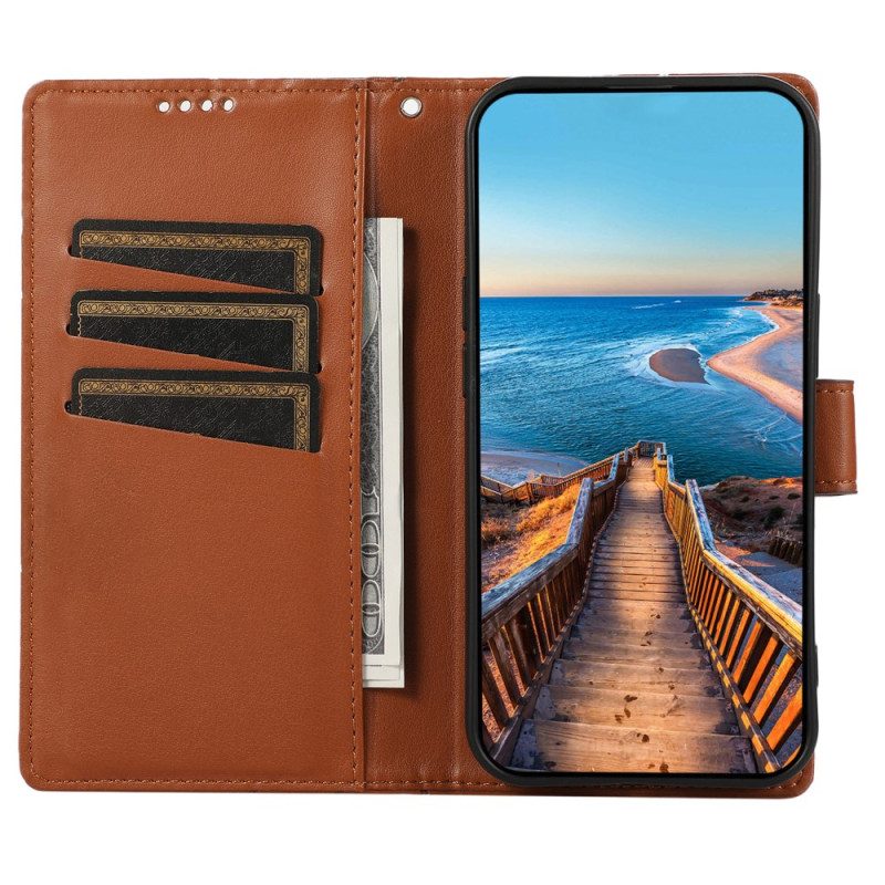 Folio-hoesje Realme 12 / 12x 5g Telefoonhoesje Riemlijnen