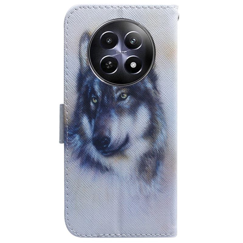 Leren Hoesje Realme 12 / 12x 5g Wolfaquarel