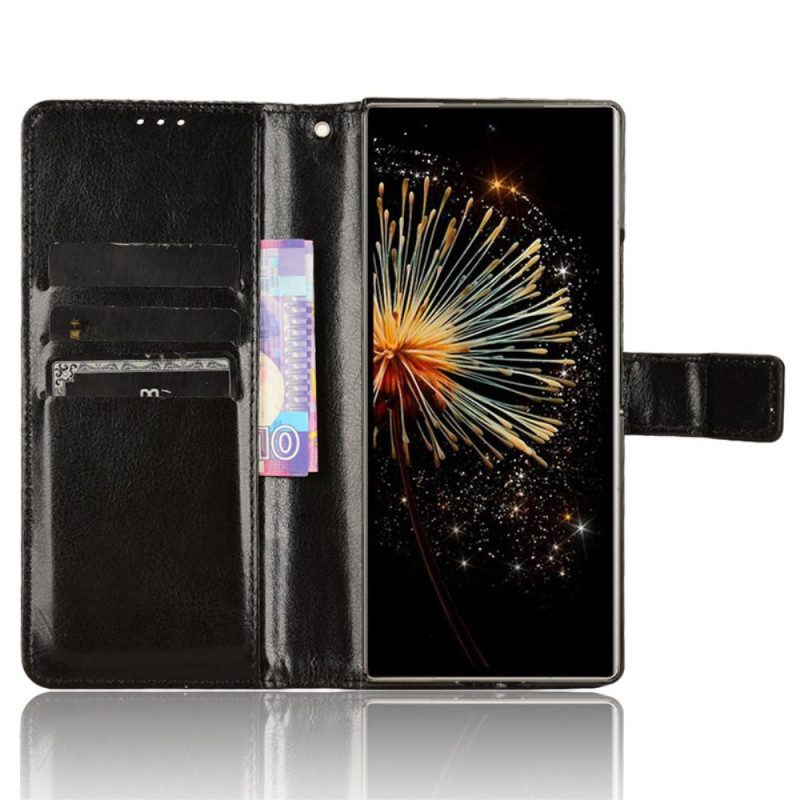 Bescherming Hoesje Xiaomi Mix Fold 3 Flitsend Kunstleer Met Riempje