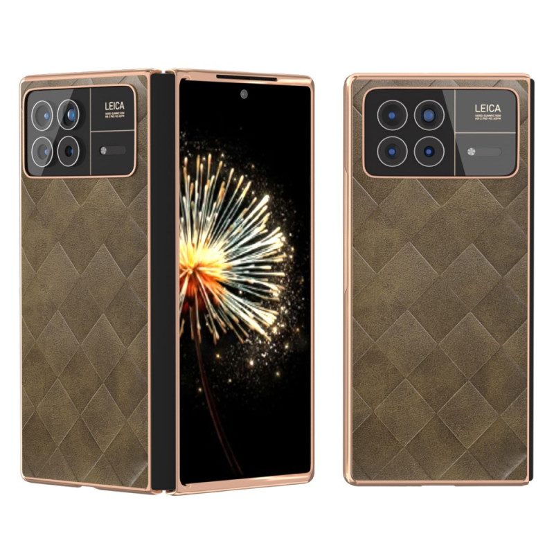 Case Hoesje Xiaomi Mix Fold 3 Telefoonhoesje Geweven Patroon