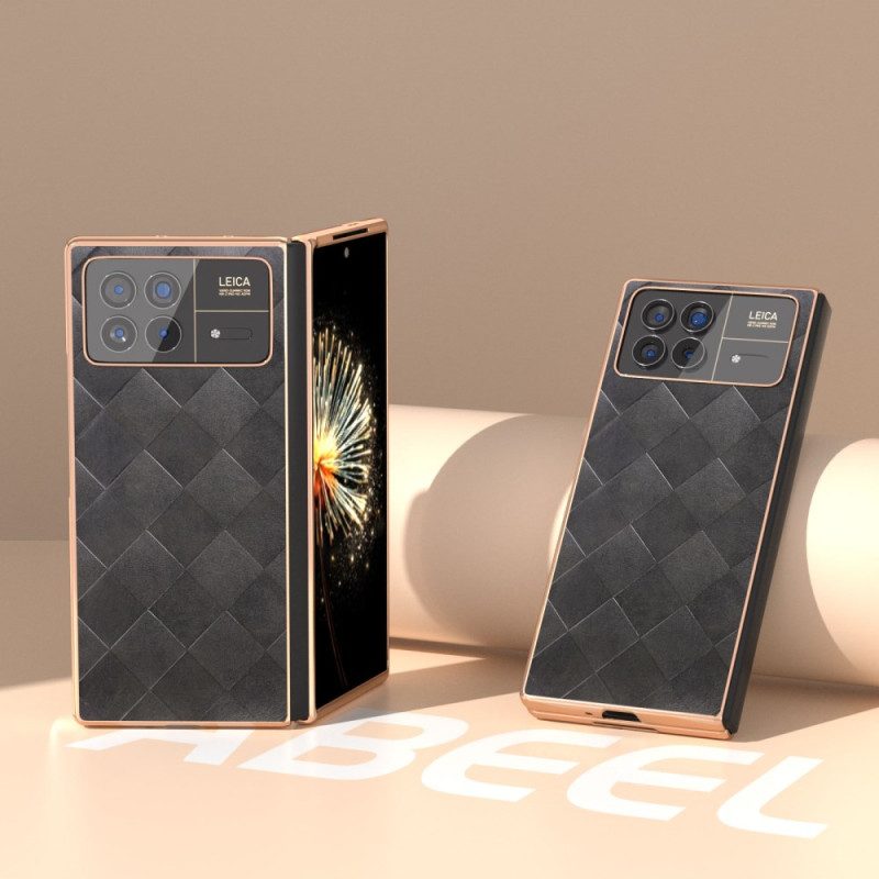 Case Hoesje Xiaomi Mix Fold 3 Telefoonhoesje Geweven Patroon