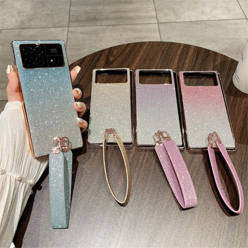 Hoesje Voor Xiaomi Mix Fold 3 Pailletten Met Bandjes