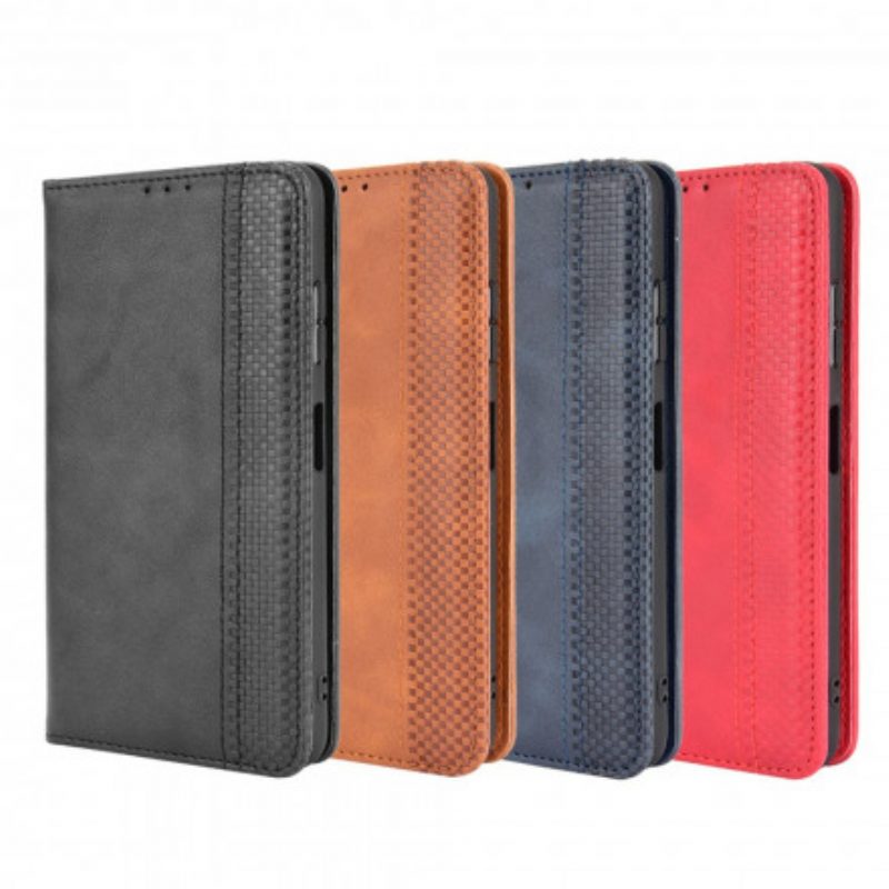 Bescherming Hoesje voor Samsung Galaxy A22 5G Folio-hoesje Gestileerd Vintage Leereffect