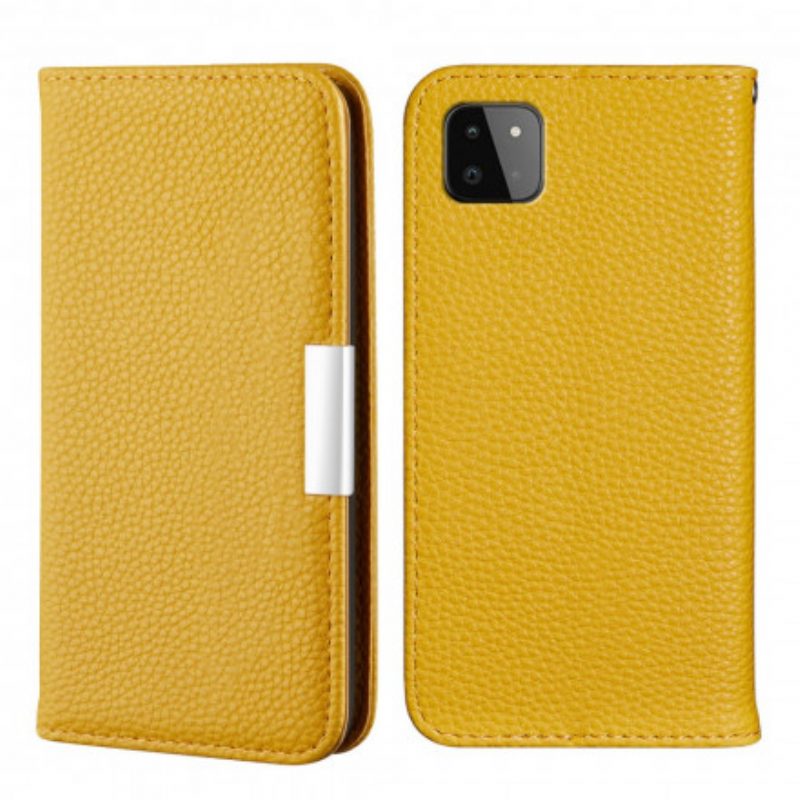 Bescherming Hoesje voor Samsung Galaxy A22 5G Folio-hoesje Imitatieleer Litchi Ultra Chic