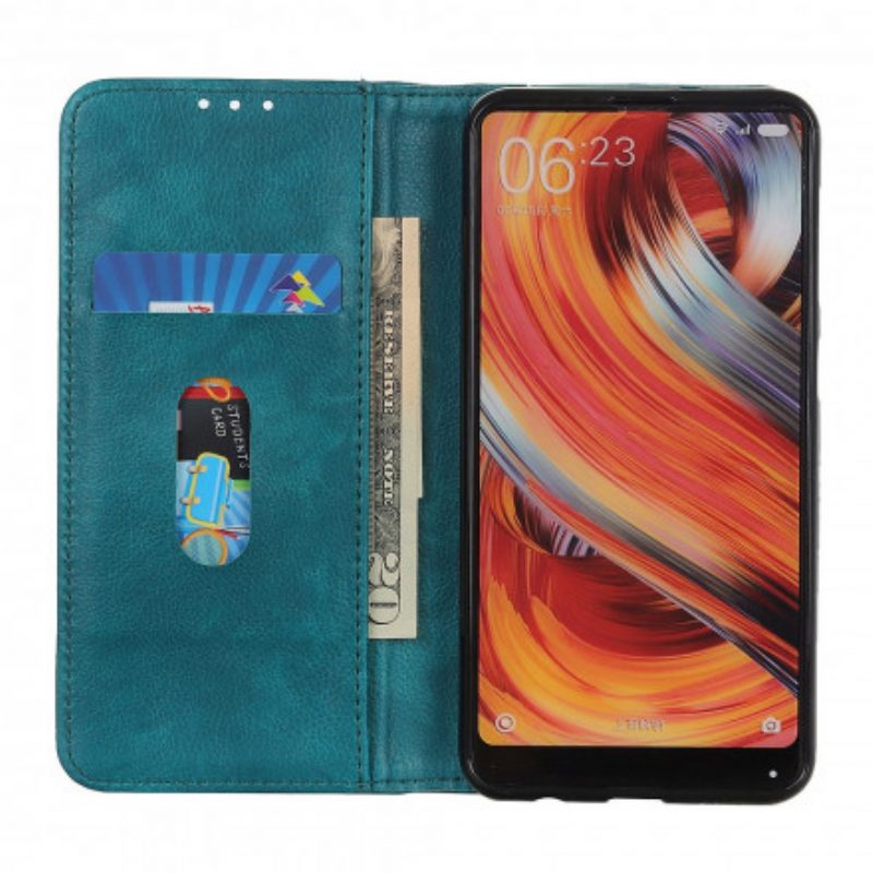 Bescherming Hoesje voor Samsung Galaxy A22 5G Folio-hoesje Litchi Split Lederen Versie