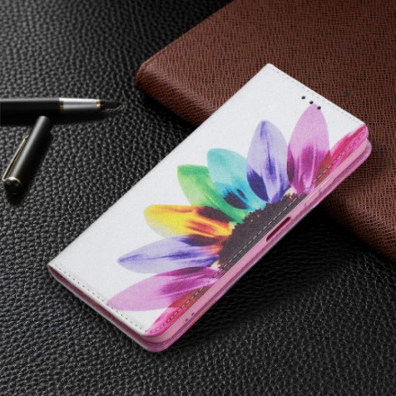 Bescherming Hoesje voor Samsung Galaxy A22 5G Folio-hoesje Waterverf Bloem