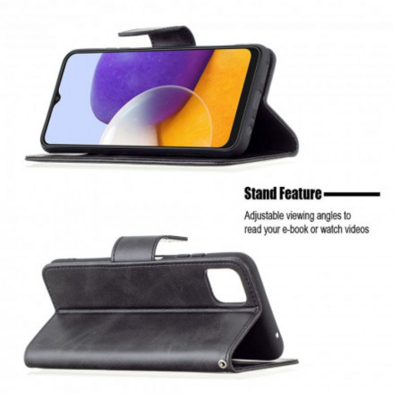 Flip Case voor Samsung Galaxy A22 5G Folio-hoesje Gladde Flap Schuin