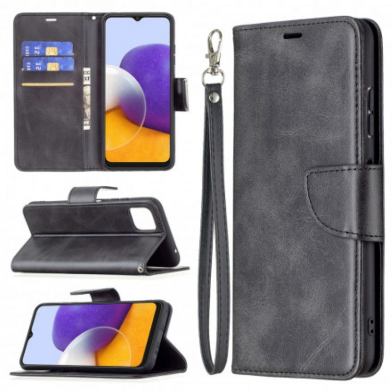 Flip Case voor Samsung Galaxy A22 5G Folio-hoesje Gladde Flap Schuin