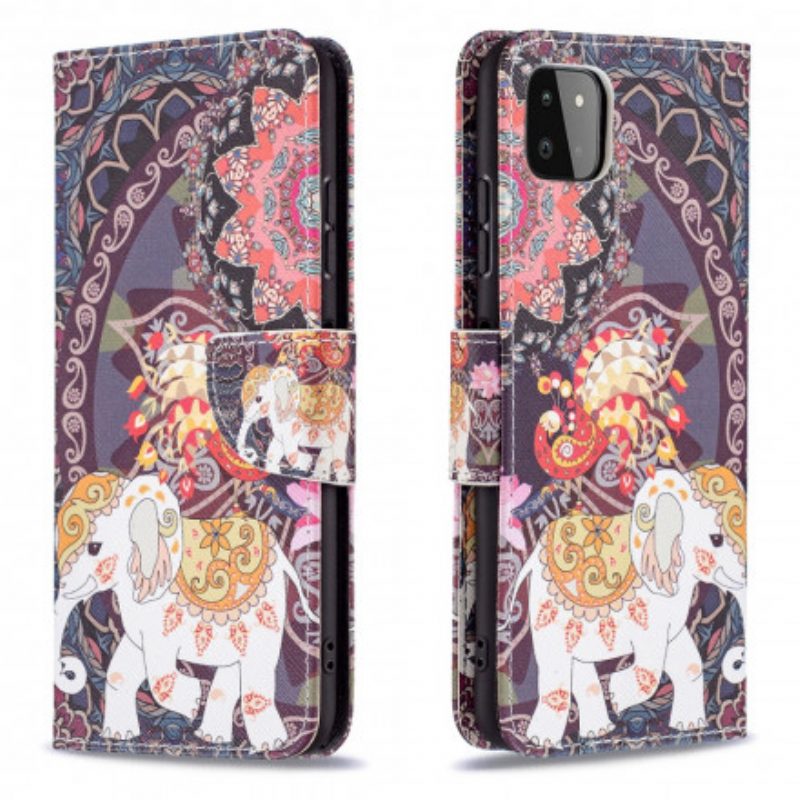 Flip Case voor Samsung Galaxy A22 5G Indische Olifant