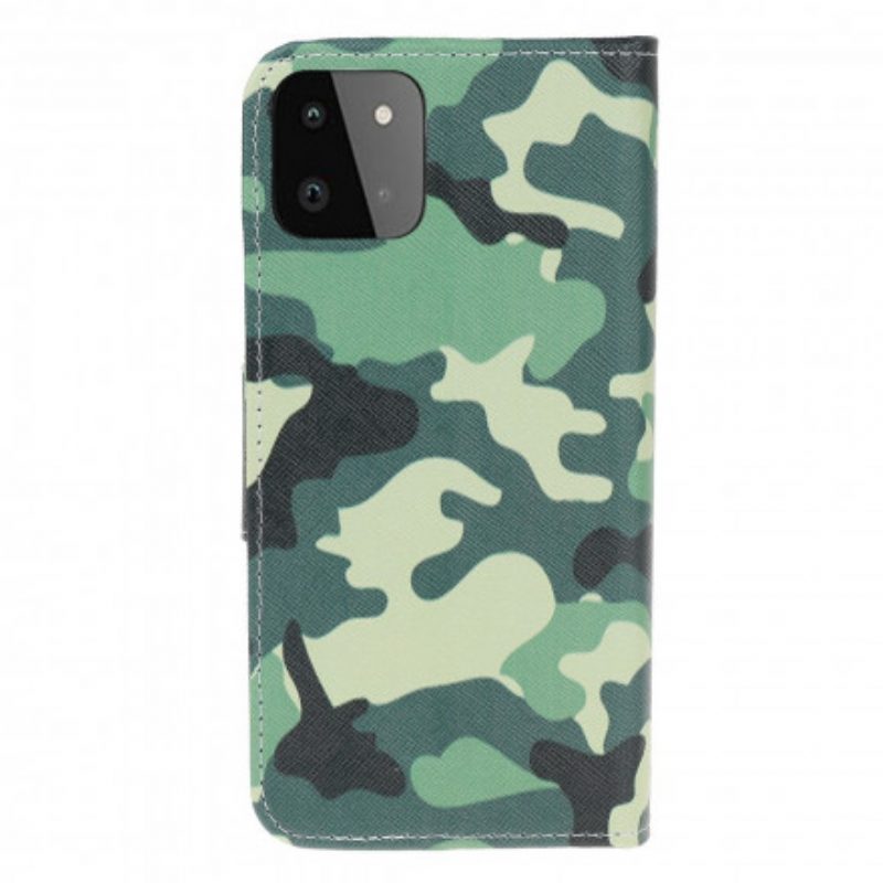 Flip Case voor Samsung Galaxy A22 5G Militaire Camouflage