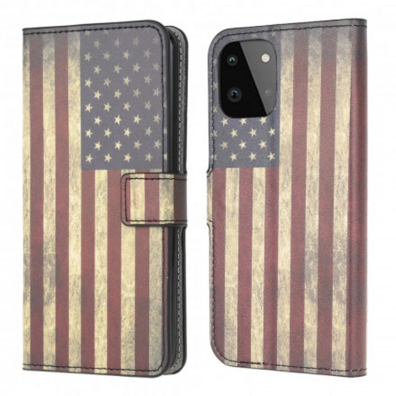 Folio-hoesje voor Samsung Galaxy A22 5G Amerikaanse Vlag