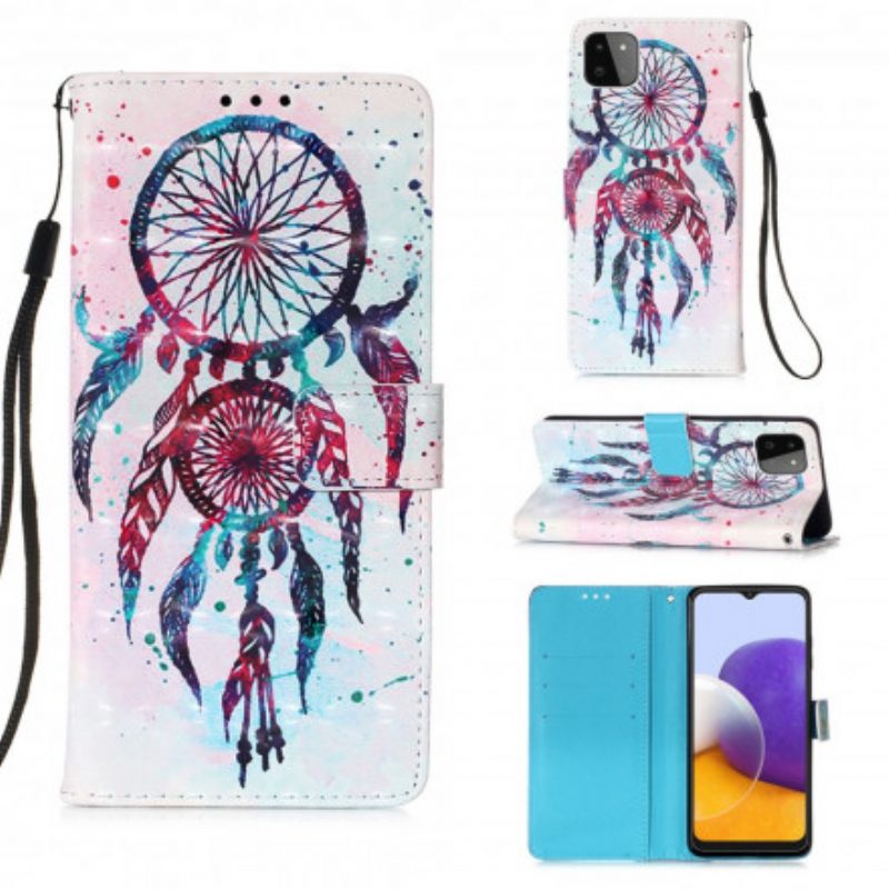 Folio-hoesje voor Samsung Galaxy A22 5G Aquarel Dromenvanger