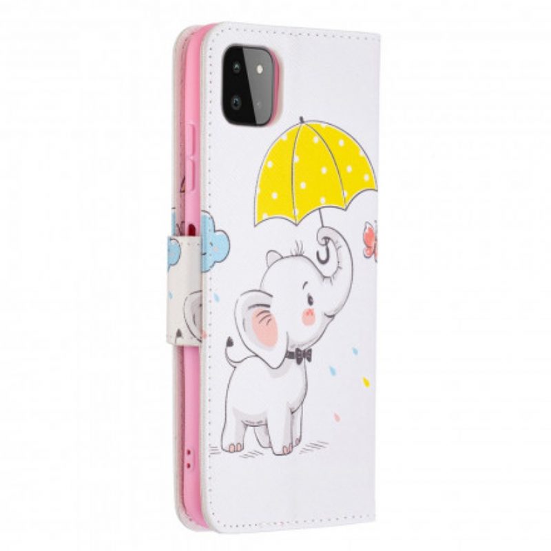 Folio-hoesje voor Samsung Galaxy A22 5G Baby Olifant