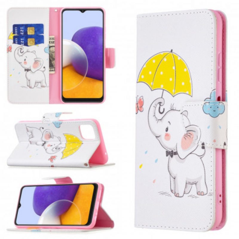 Folio-hoesje voor Samsung Galaxy A22 5G Baby Olifant