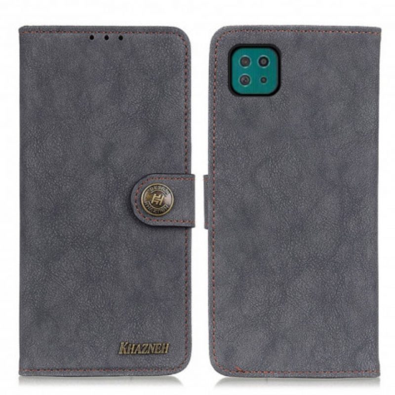 Folio-hoesje voor Samsung Galaxy A22 5G Khazneh Retro Split Kunstleer