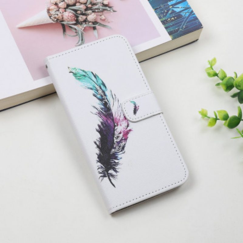 Folio-hoesje voor Samsung Galaxy A22 5G Met Ketting Veer Met Koord