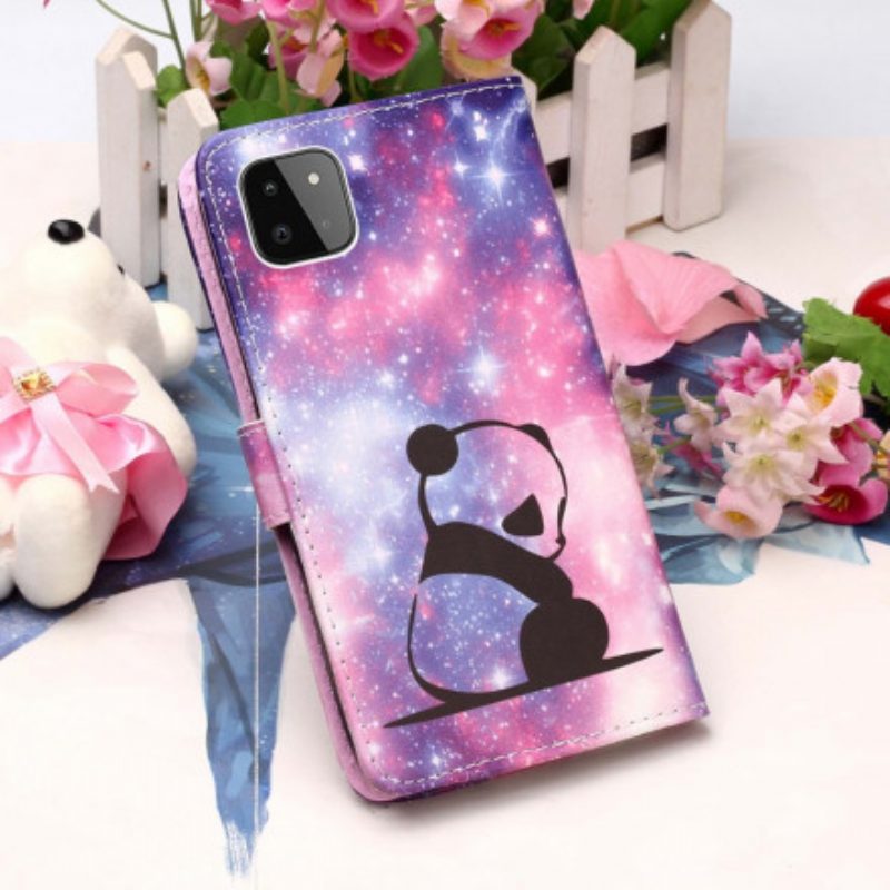 Folio-hoesje voor Samsung Galaxy A22 5G Panda Galaxy