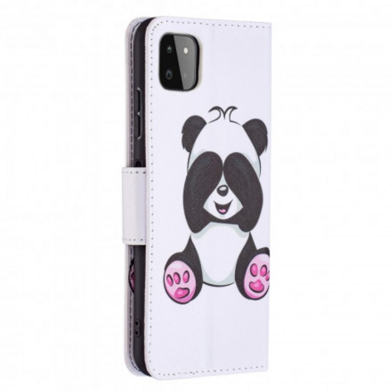 Folio-hoesje voor Samsung Galaxy A22 5G Panda-plezier