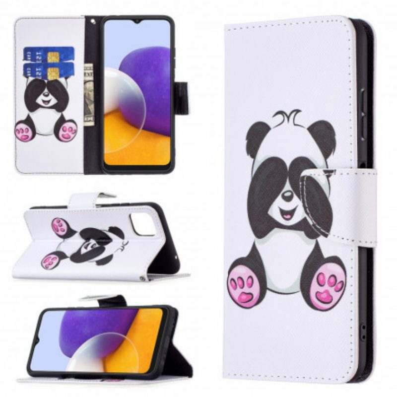 Folio-hoesje voor Samsung Galaxy A22 5G Panda-plezier