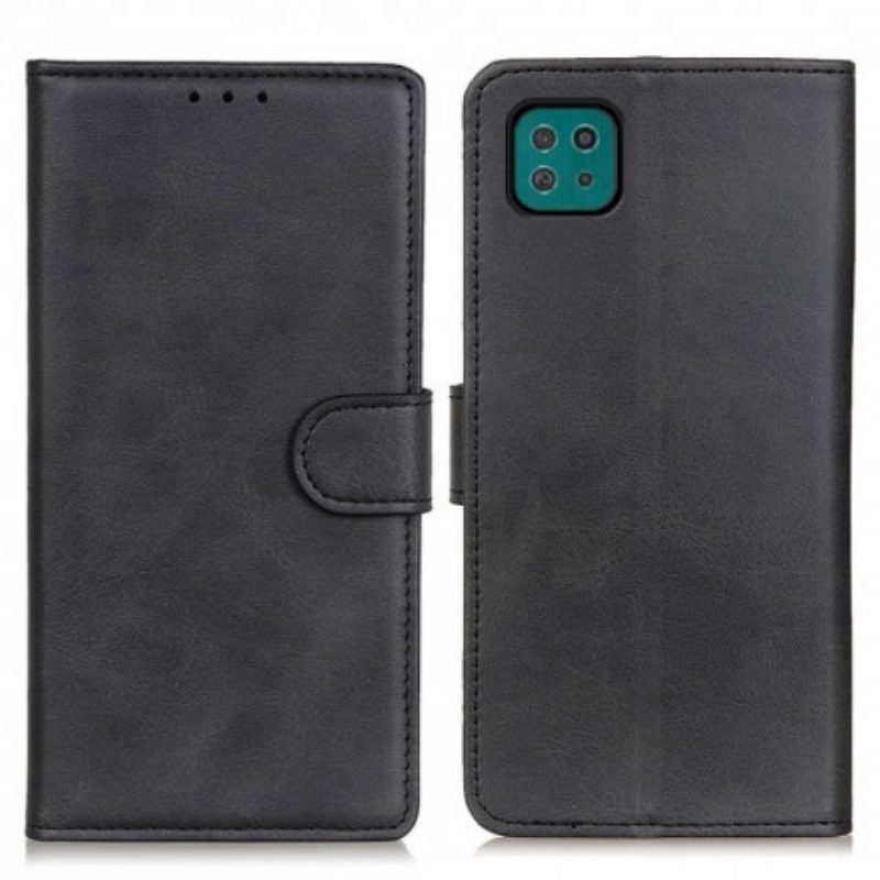 Folio-hoesje voor Samsung Galaxy A22 5G Retro Mat Leereffect