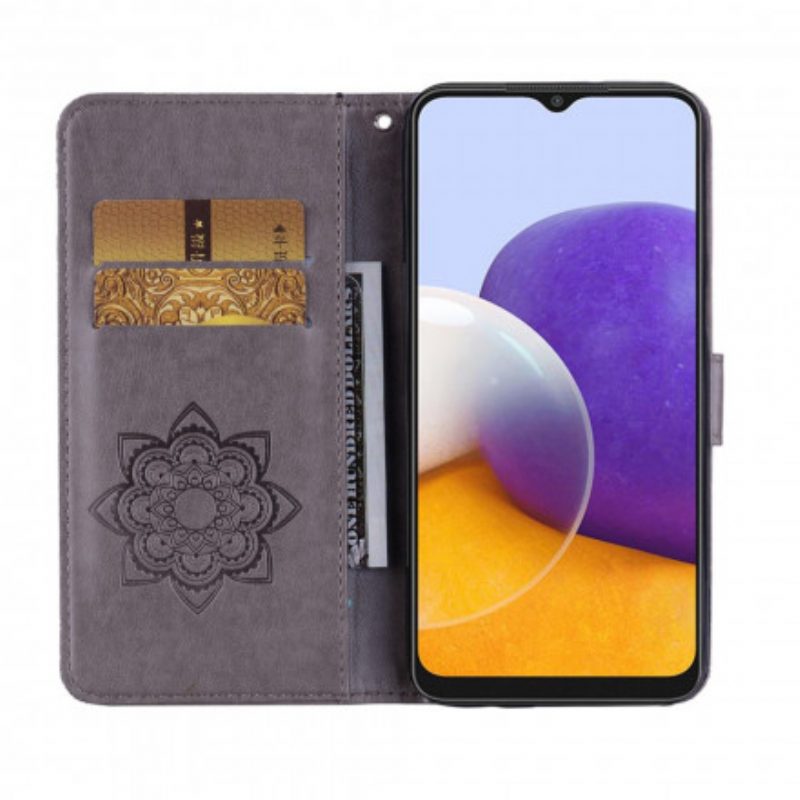 Folio-hoesje voor Samsung Galaxy A22 5G Uil Mandala En Charme