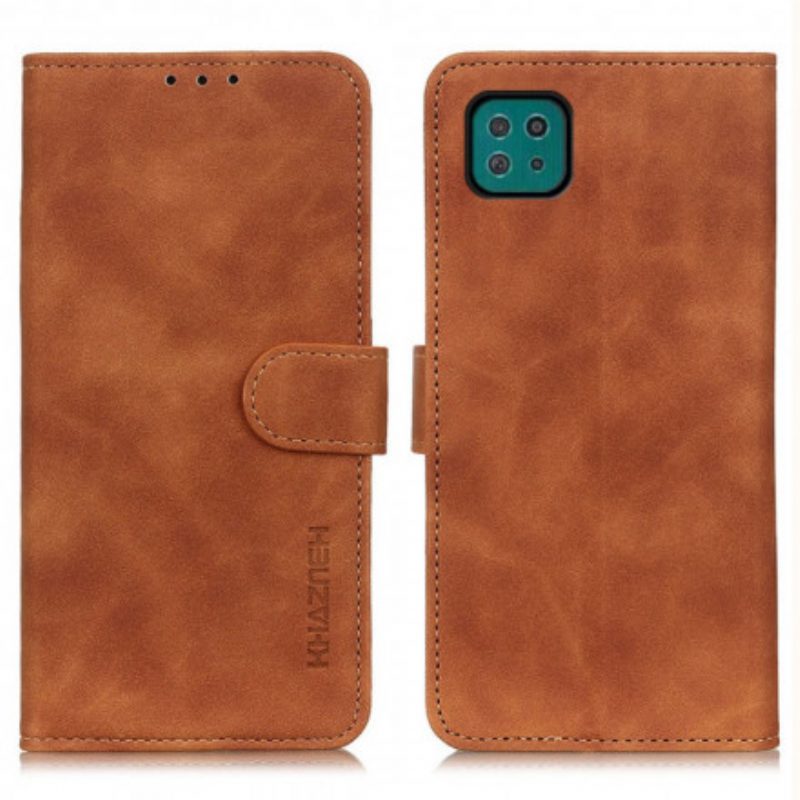 Folio-hoesje voor Samsung Galaxy A22 5G Vintage Mat Leereffect Khazneh