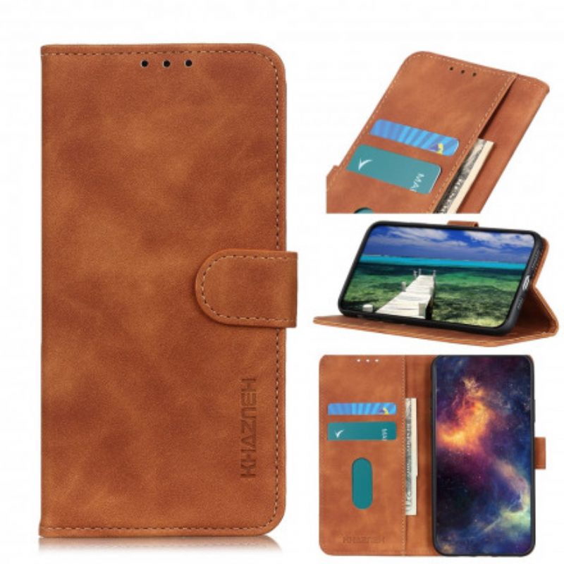 Folio-hoesje voor Samsung Galaxy A22 5G Vintage Mat Leereffect Khazneh