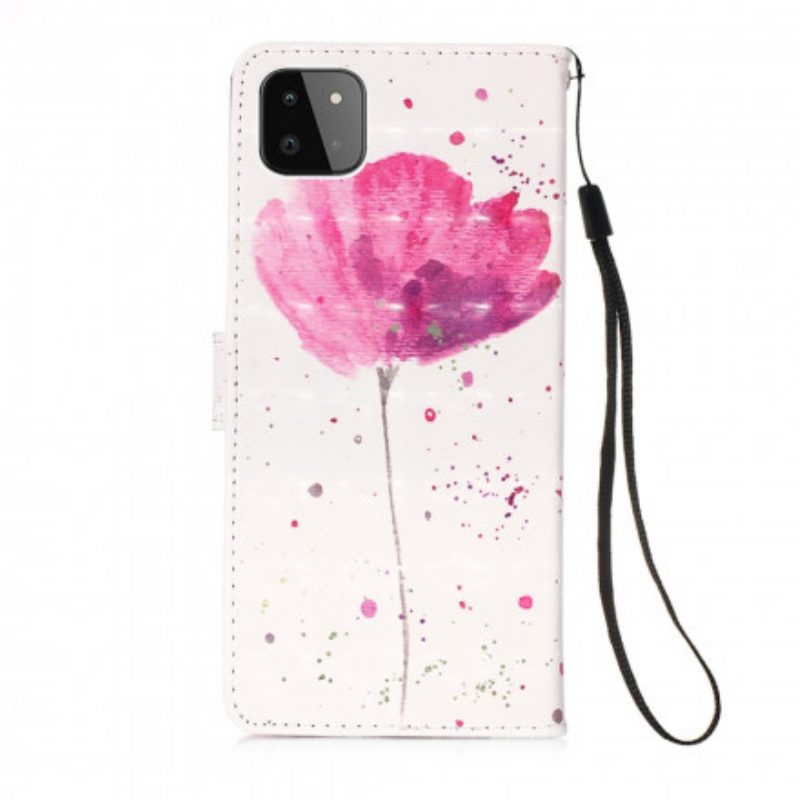 Hoesje Folio-hoesje voor Samsung Galaxy A22 5G Aquarel Papaver