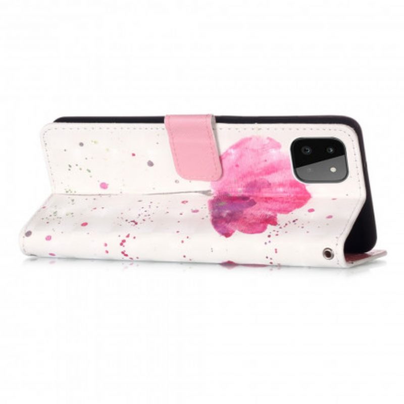 Hoesje Folio-hoesje voor Samsung Galaxy A22 5G Aquarel Papaver