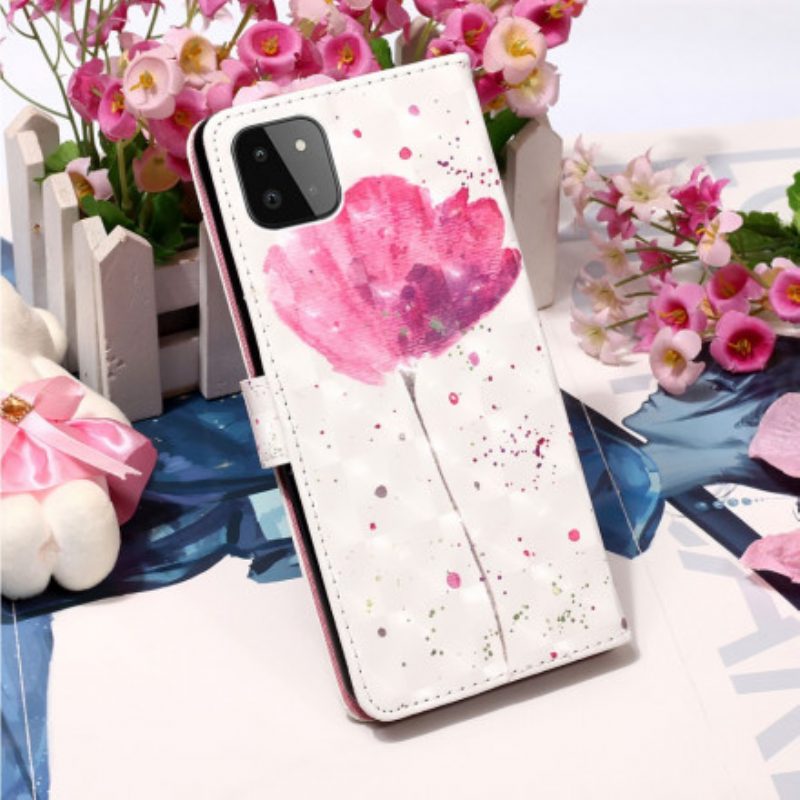 Hoesje Folio-hoesje voor Samsung Galaxy A22 5G Aquarel Papaver