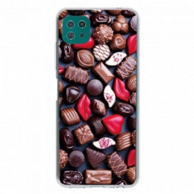 Hoesje voor Samsung Galaxy A22 5G Flexibele Chocolade