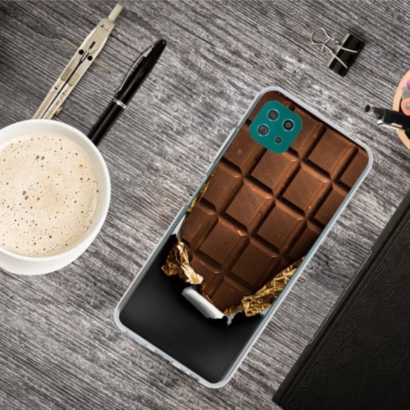 Hoesje voor Samsung Galaxy A22 5G Flexibele Chocolade