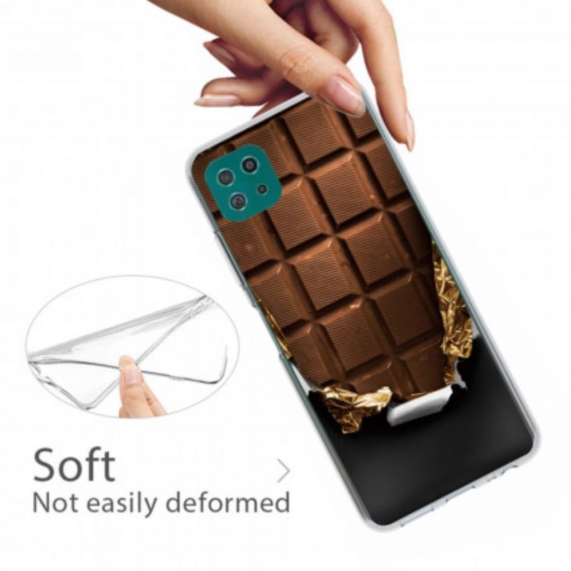 Hoesje voor Samsung Galaxy A22 5G Flexibele Chocolade