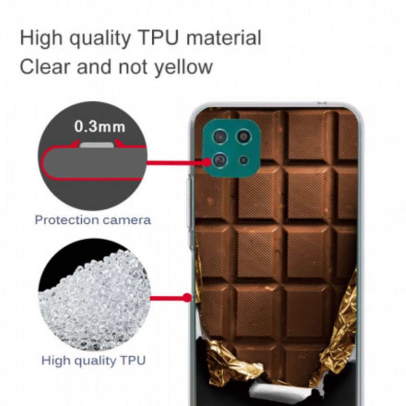 Hoesje voor Samsung Galaxy A22 5G Flexibele Chocolade