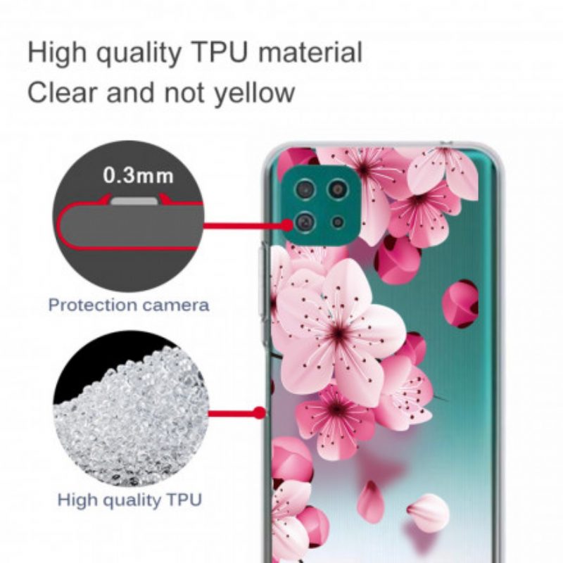 Hoesje voor Samsung Galaxy A22 5G Kleine Roze Bloemen