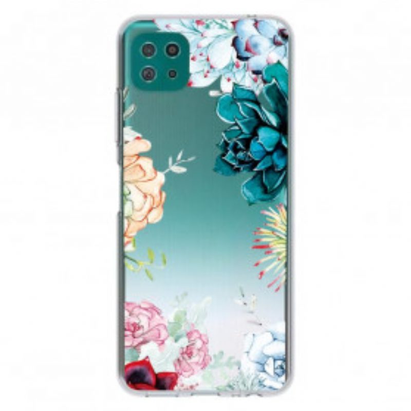 Hoesje voor Samsung Galaxy A22 5G Naadloze Aquarel Bloemen