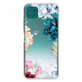 Hoesje voor Samsung Galaxy A22 5G Naadloze Aquarel Bloemen