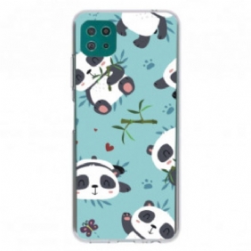 Hoesje voor Samsung Galaxy A22 5G Stelletje Panda's