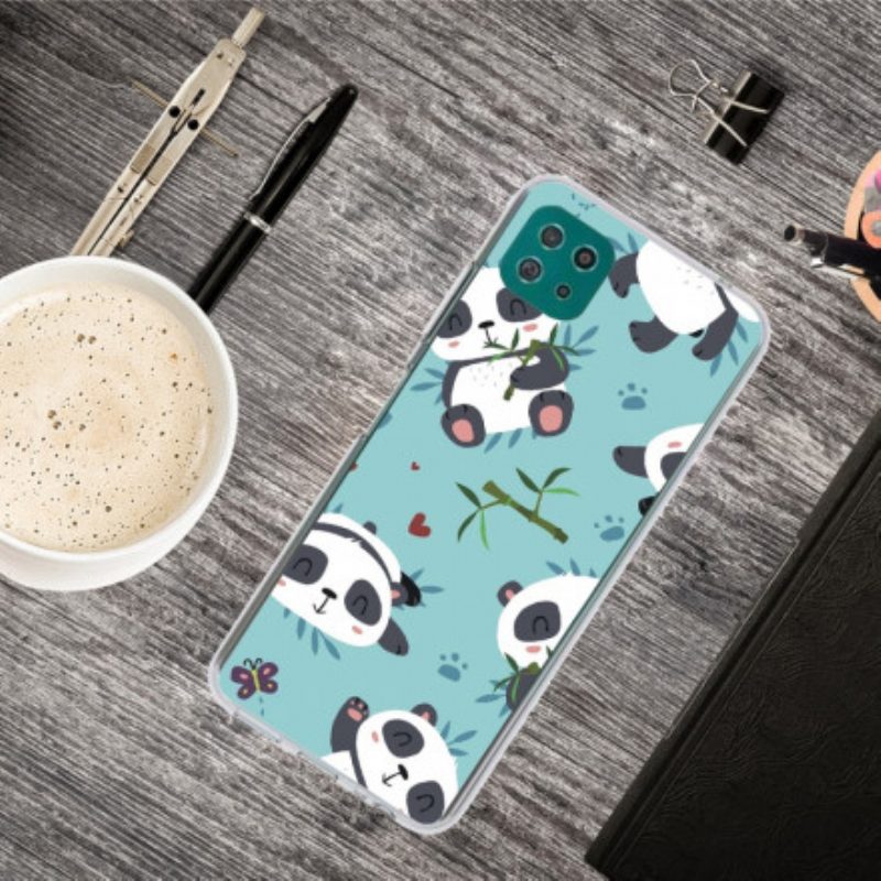 Hoesje voor Samsung Galaxy A22 5G Stelletje Panda's