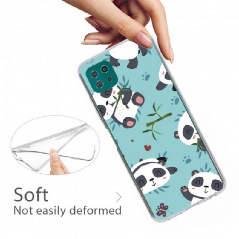 Hoesje voor Samsung Galaxy A22 5G Stelletje Panda's