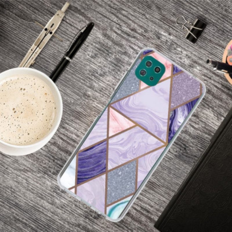 Hoesje voor Samsung Galaxy A22 5G Weiger Geometrisch Marmer