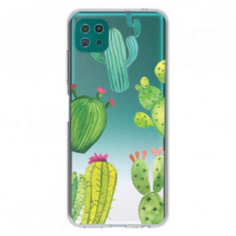 Telefoonhoesje voor Samsung Galaxy A22 5G Aquarel Cactussen