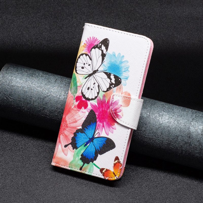 Flip Case voor Xiaomi 13 Aquarel Vlinders