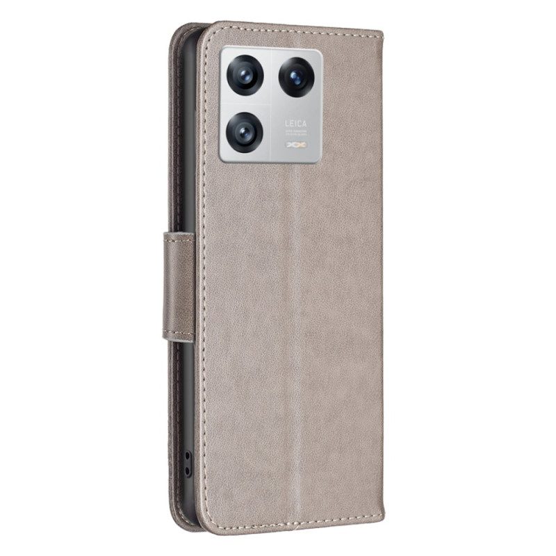 Flip Case voor Xiaomi 13 Met Ketting Vlinders Bedrukte Strappy