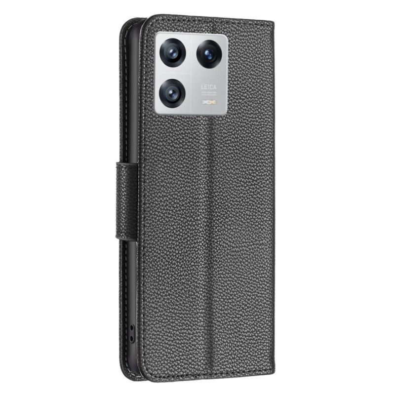 Folio-hoesje voor Xiaomi 13 Lychee Schuine Sluiting