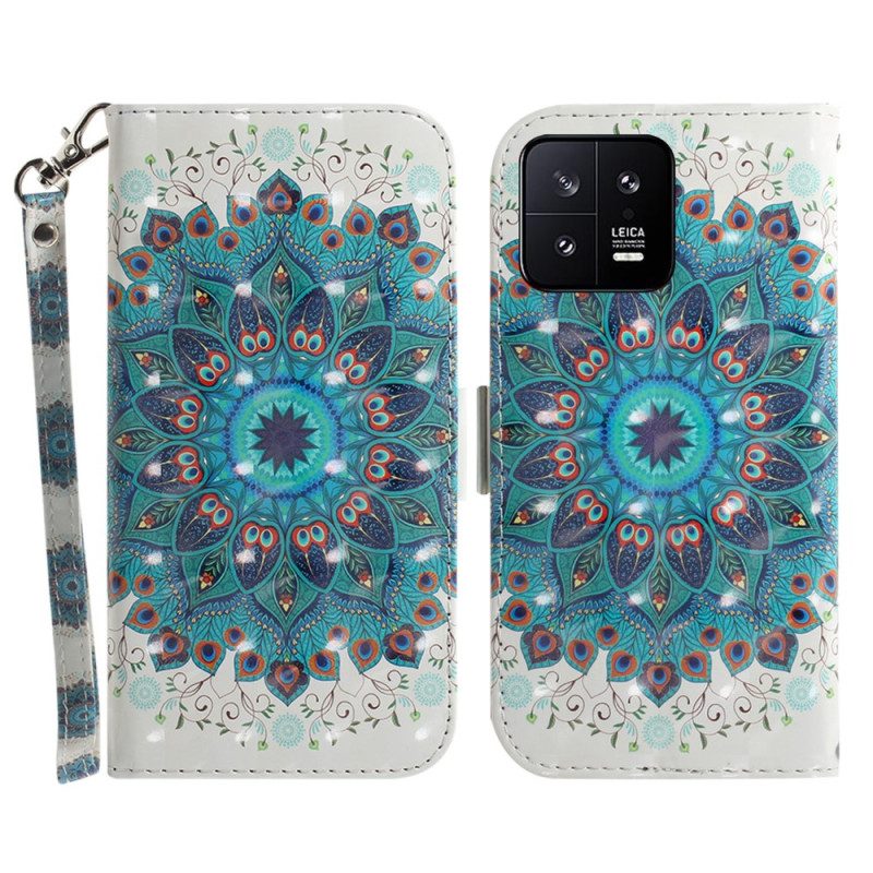 Folio-hoesje voor Xiaomi 13 Met Ketting Strakke Mandala