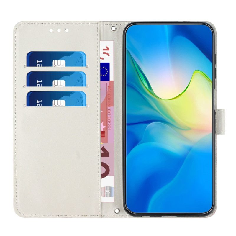 Leren Hoesje voor Xiaomi 13 Marmeren Schouderriem