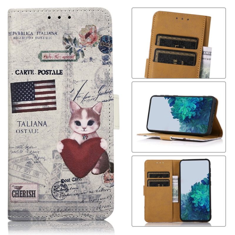 Leren Hoesje voor Xiaomi 13 Reiziger Kat