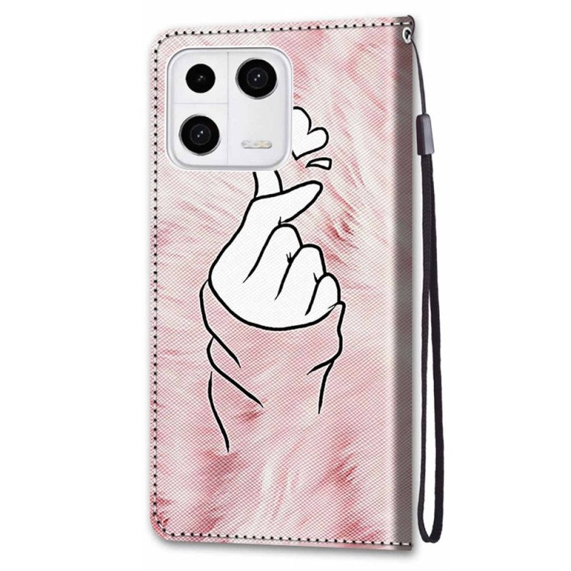 Leren Hoesje voor Xiaomi 13 Vinger Hart